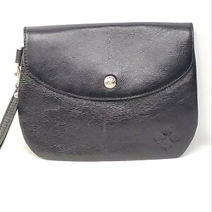 PATRICIA NASH Black Leather BELT BAG With Carry Wrist Strap Excellent Condition